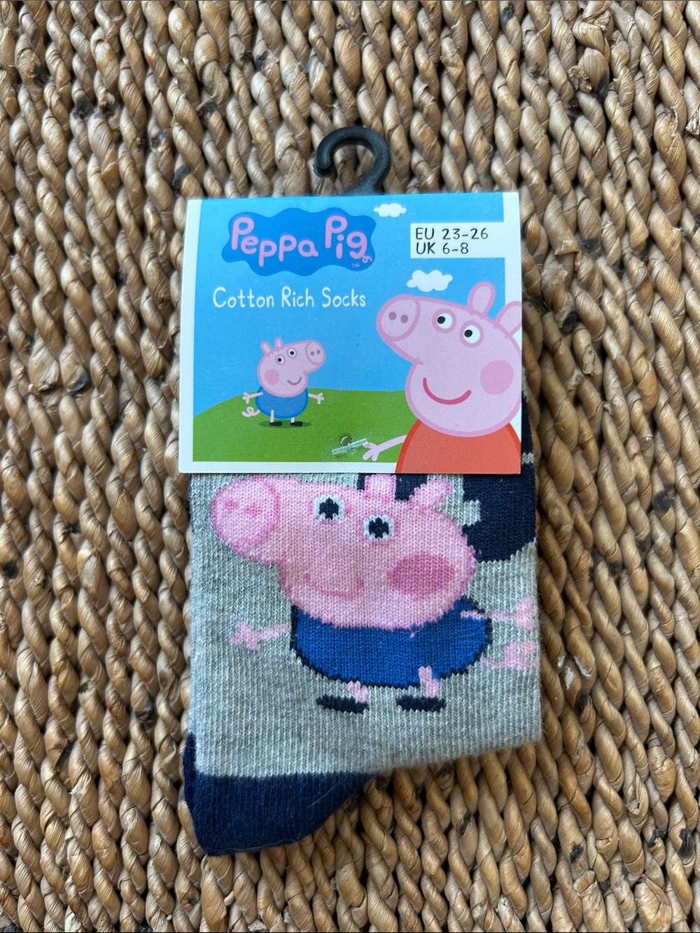 Peppa Pig Kids Socks - Pink, Gray & Navy